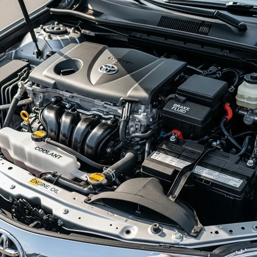 2018 toyota rav4 fluid checks: protect engine, brakes, steering fast – 2018 toyota rav4: fluid checks: protect engine & brakes – diagnosis steps – component close-up